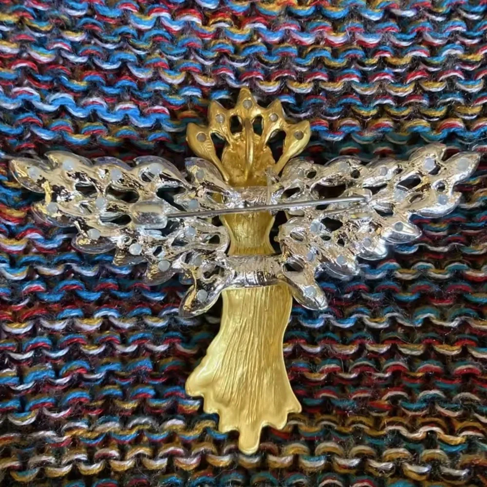 Angel Gold Crystal Brooch